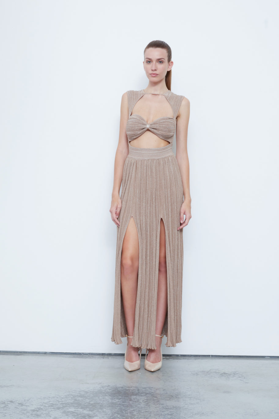 elektra maxi dress Elektra Long Sleeve Maxi Dress - Off White