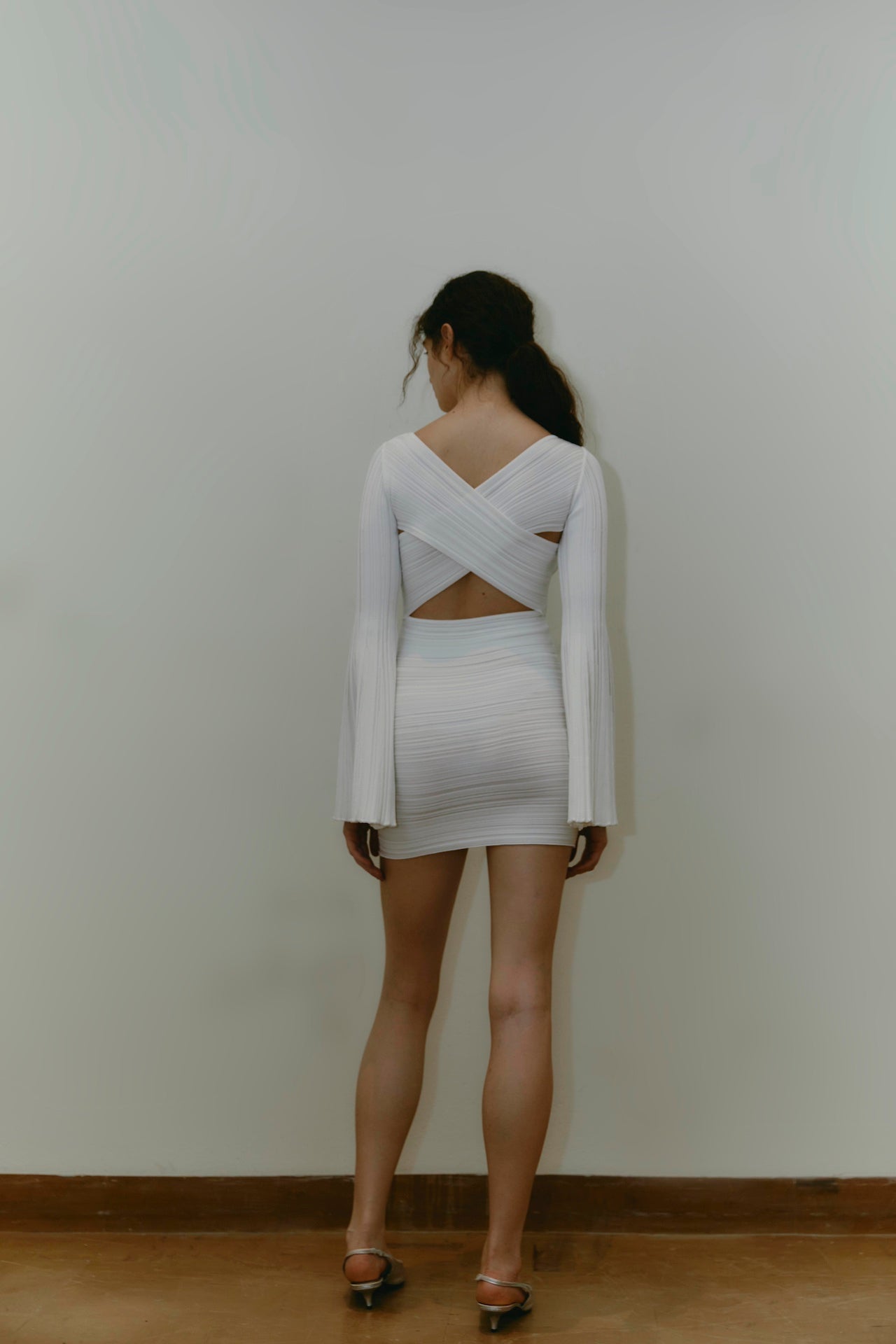 MIRTA DRESS OPTICAL WHITE