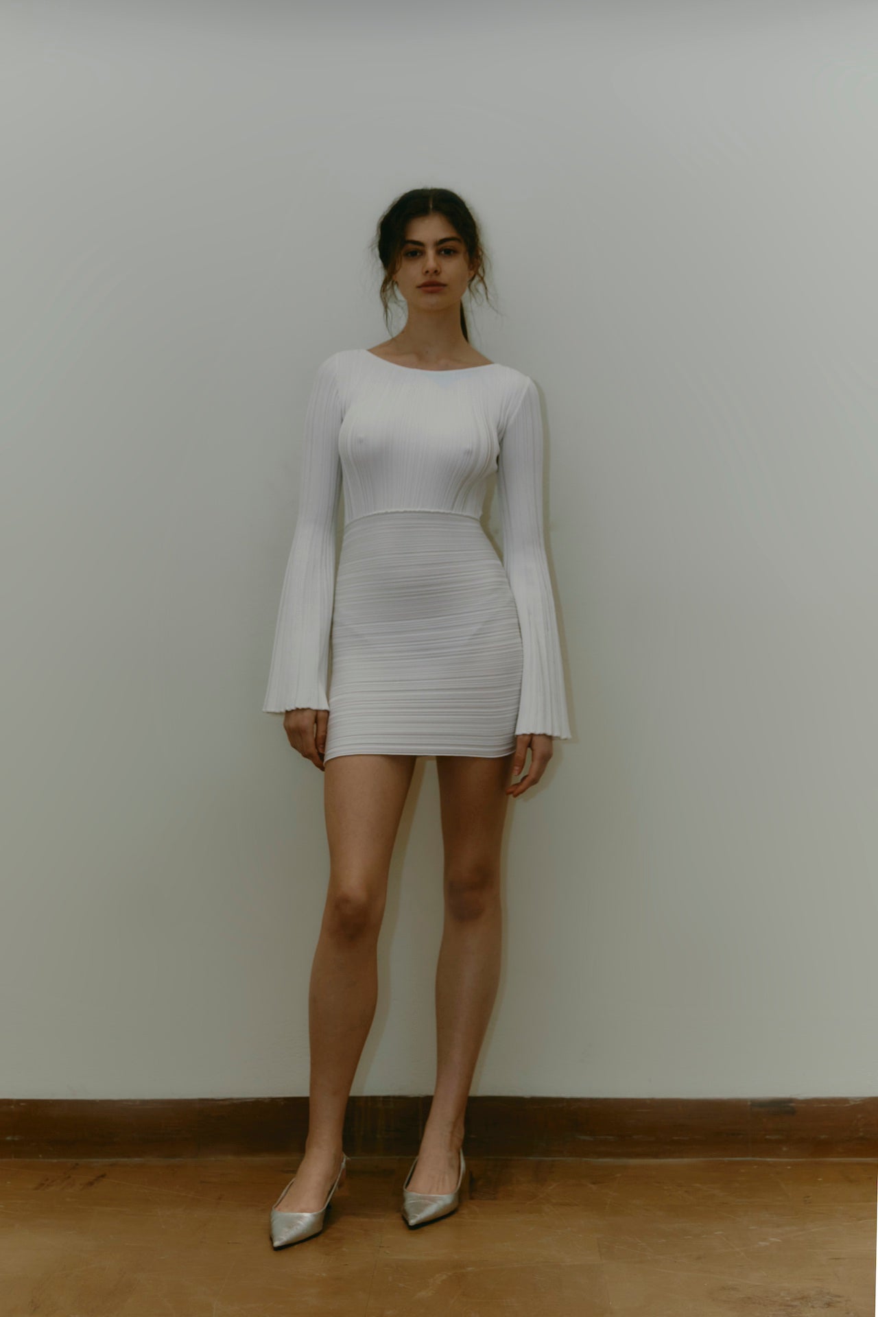 MIRTA DRESS OPTICAL WHITE