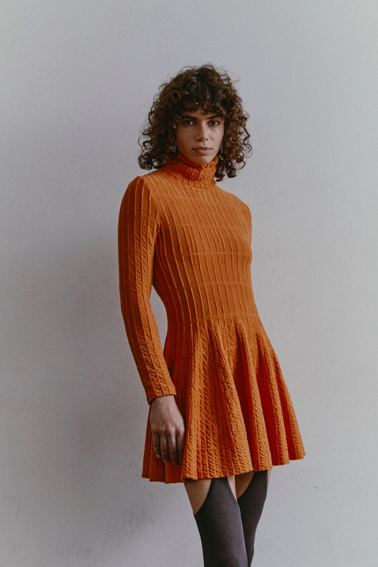 ABITO NORA SKATER ARANCIONE