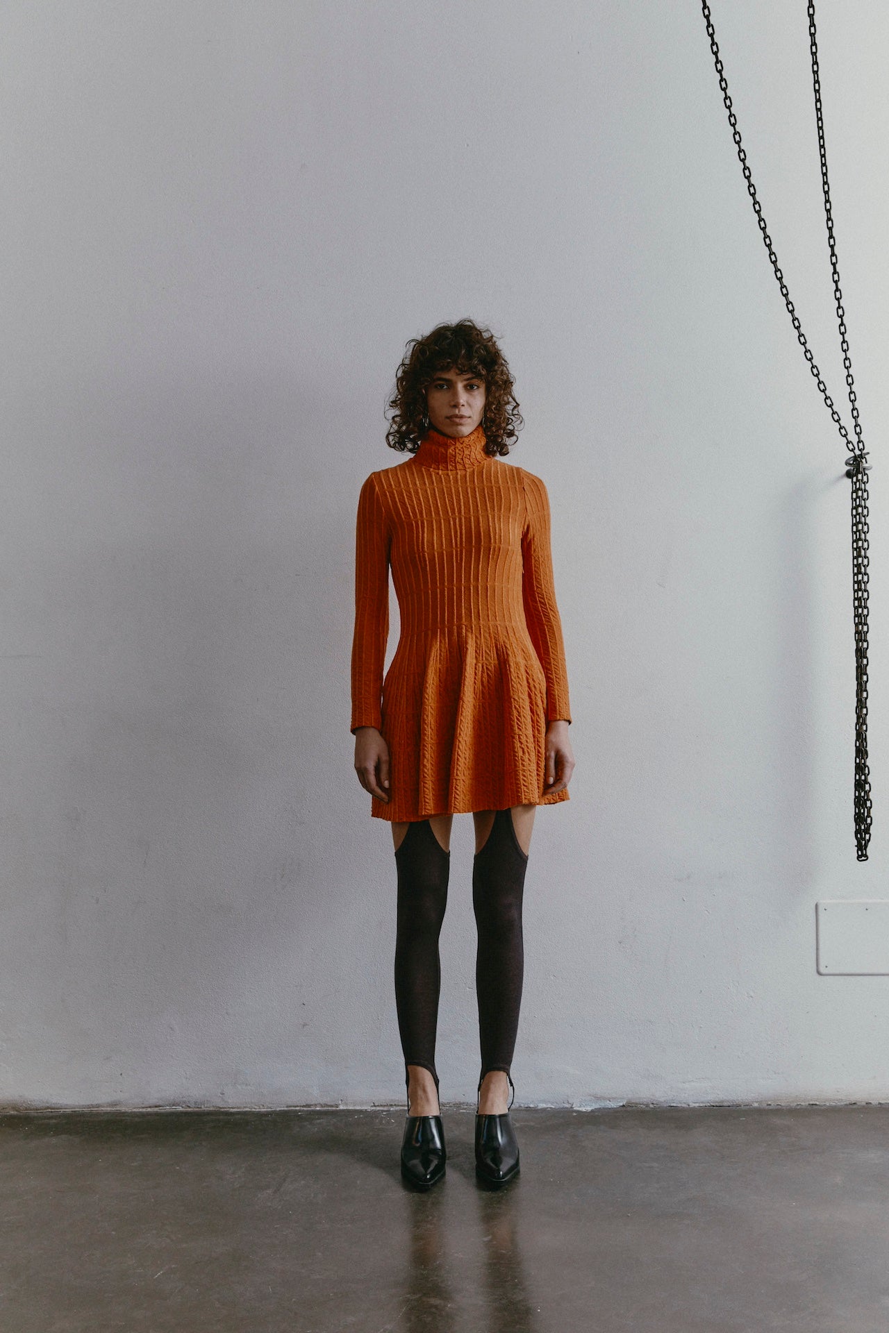 ABITO NORA SKATER ARANCIONE