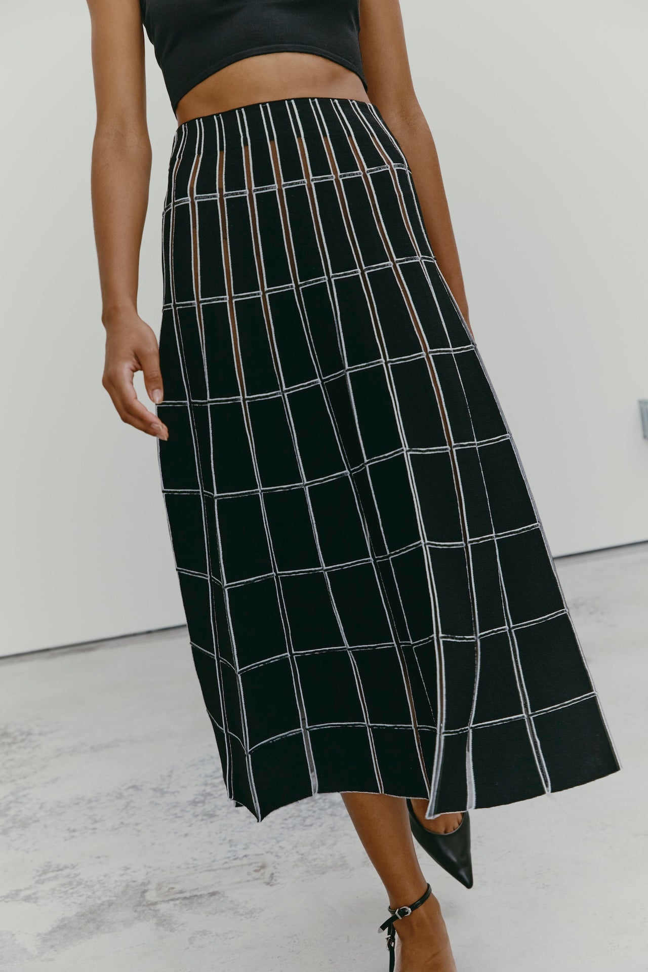 BARBARA SKIRT BLACK WHITE