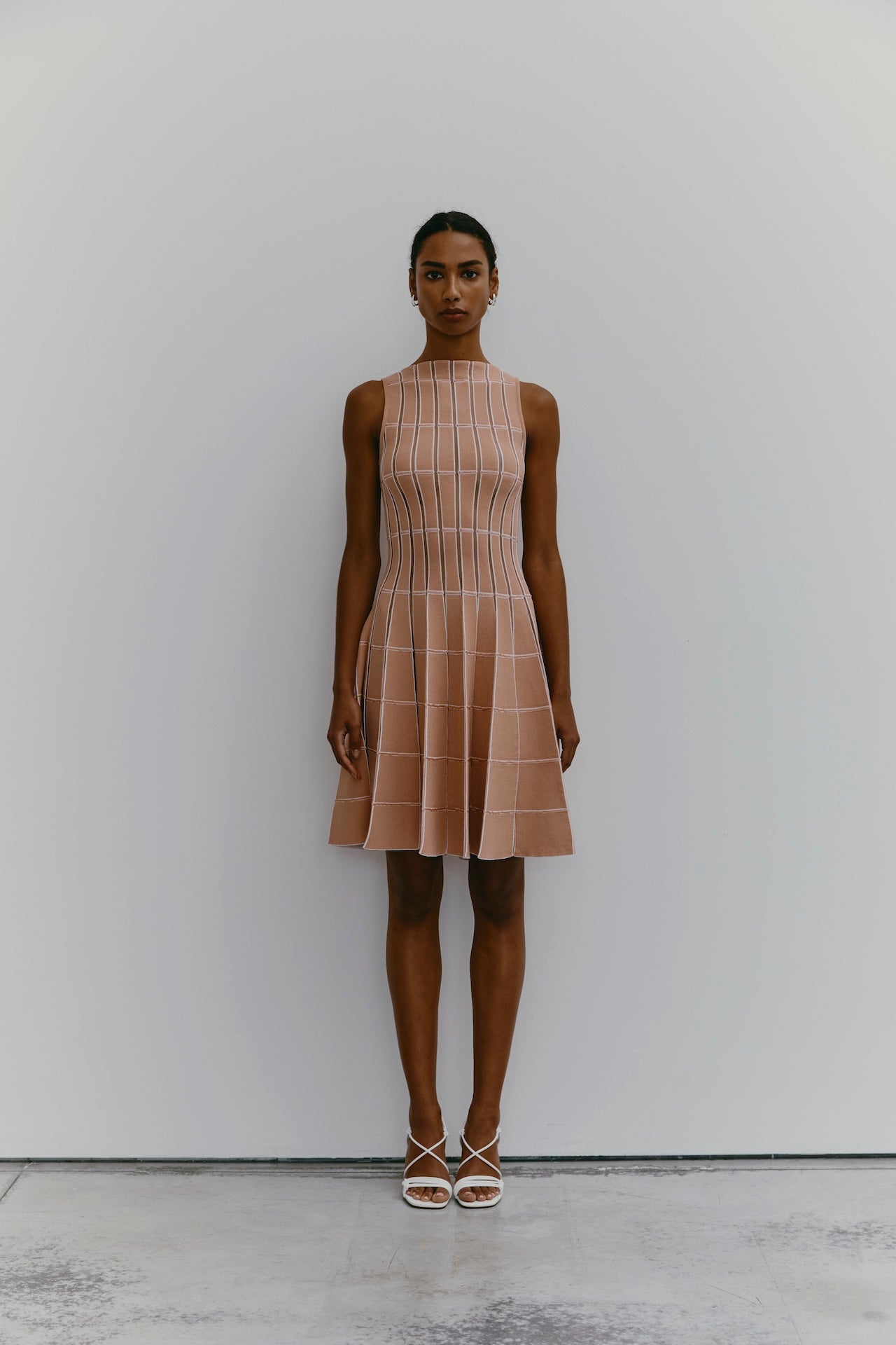 MARIA DRESS NUDE WHITE