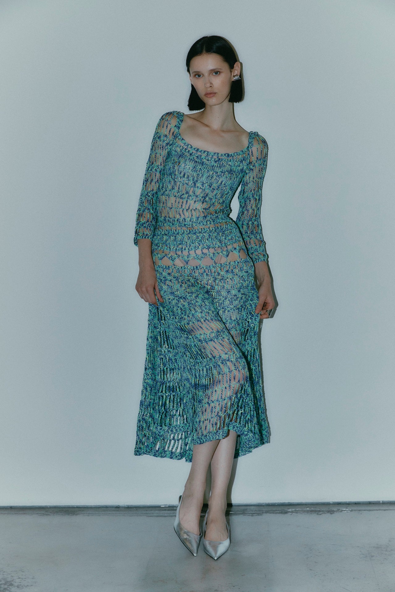 ESTIA DRESS BLUE GREEN