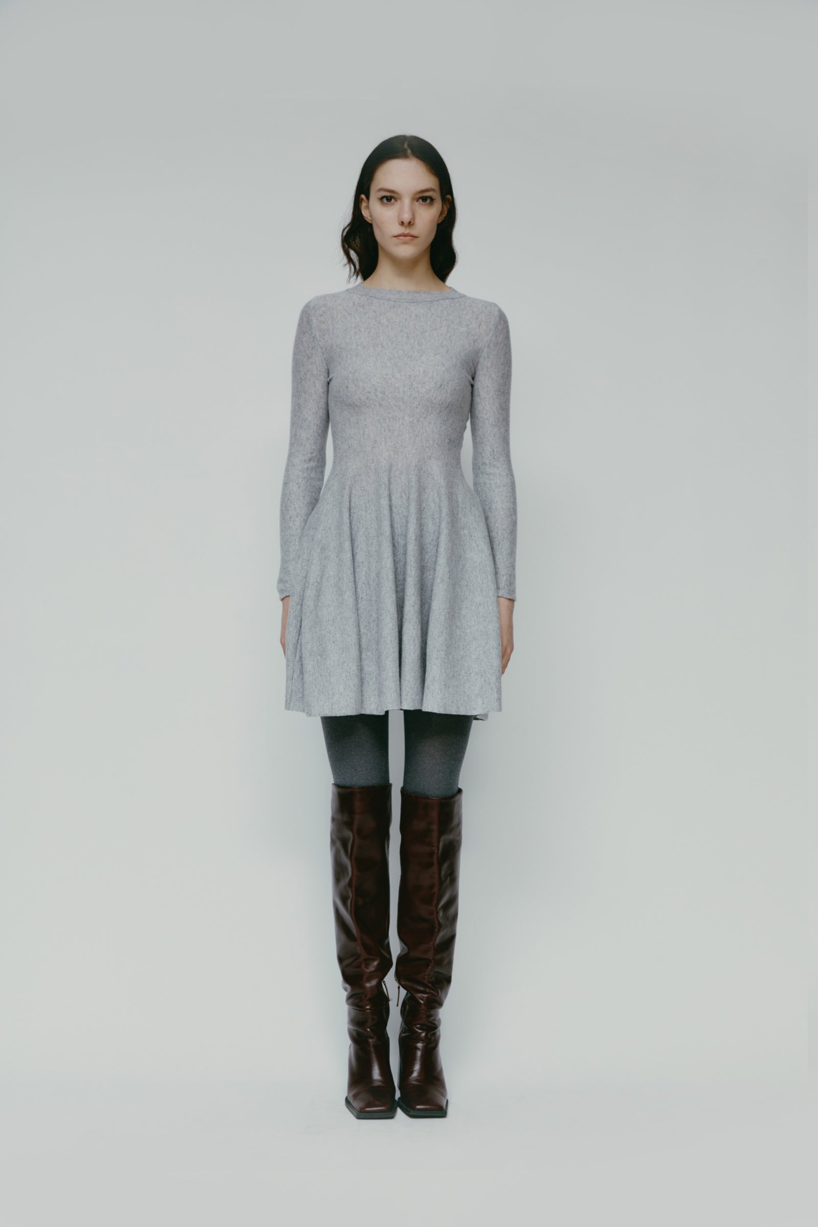 ABITO POLLY SKATER 106 GRIGIO ARGENTO