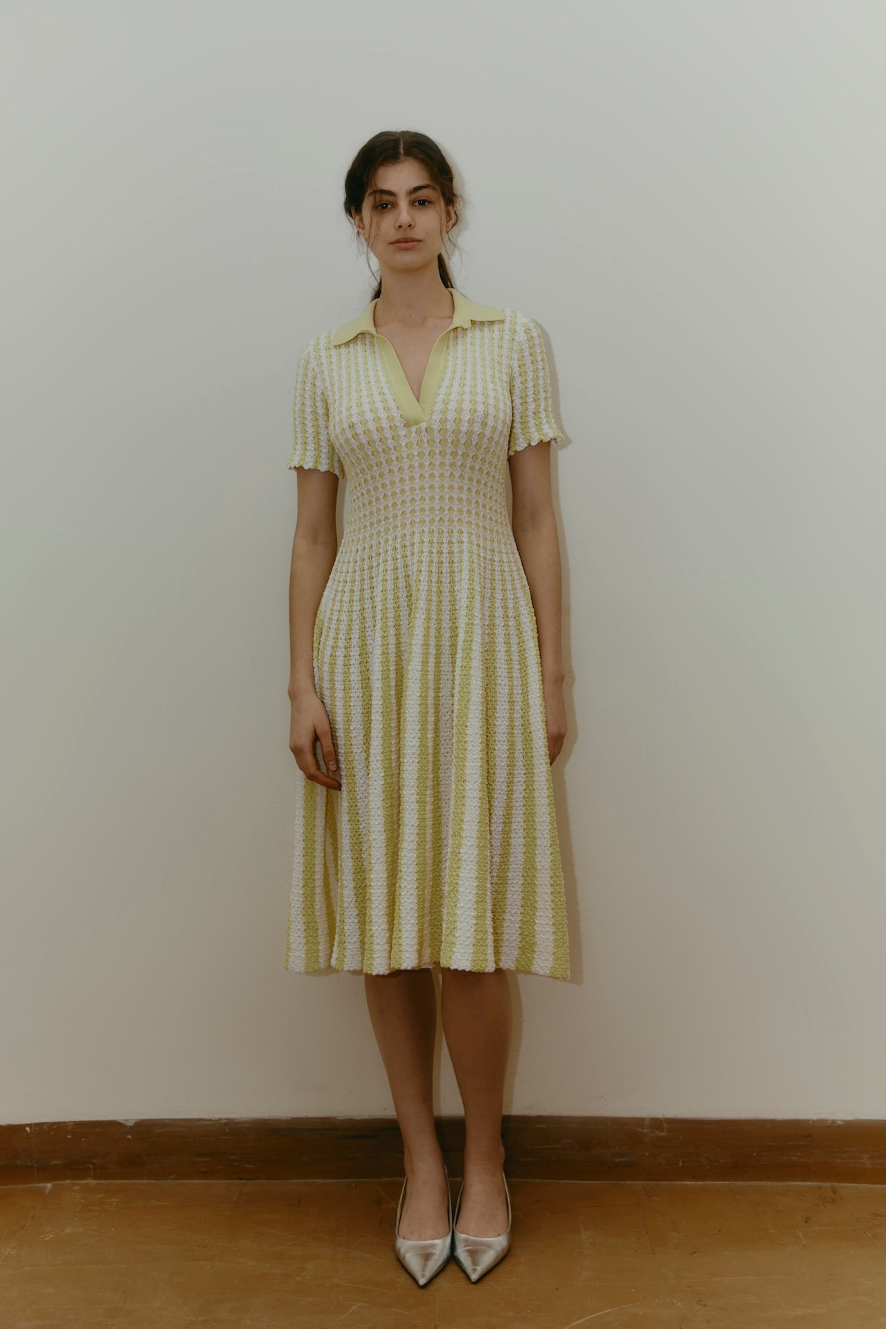 MARILYN DRESS YELLOW WHITE