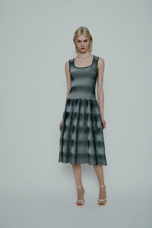 EDNA DRESS WHITE BLUE