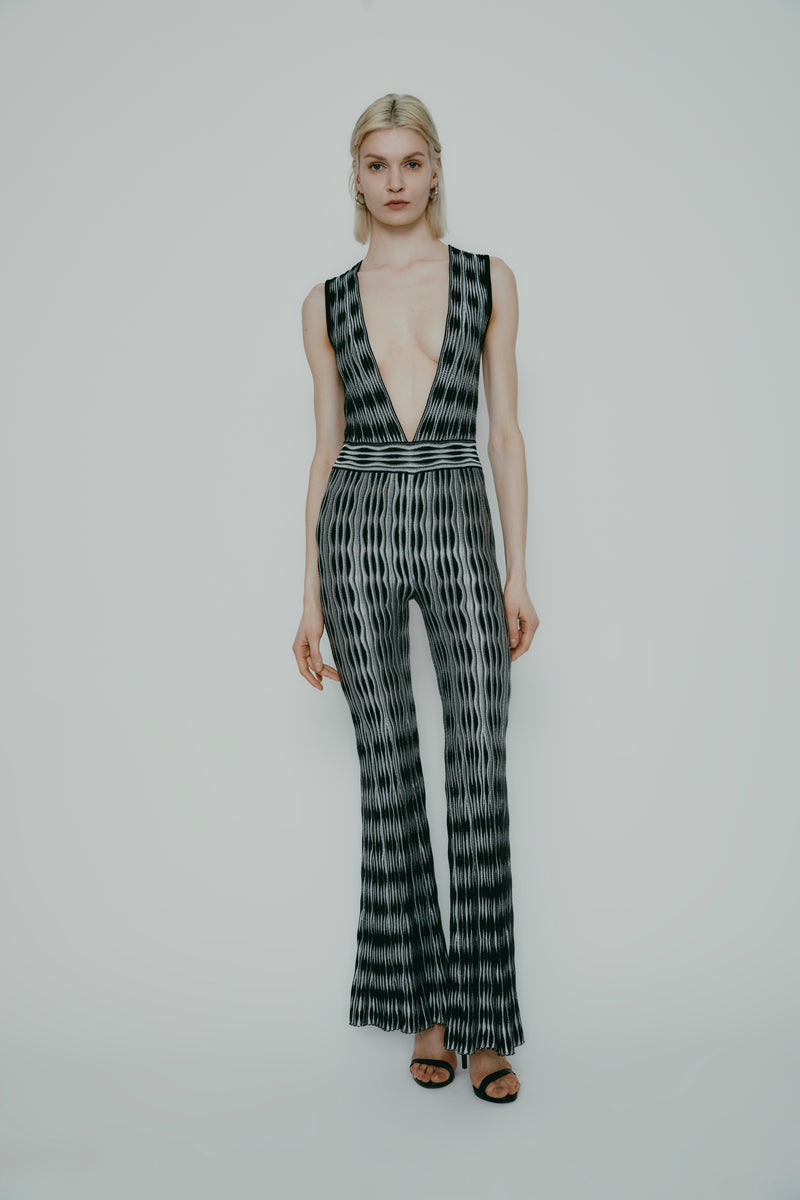 DELIA JUMPSUIT BLACK-WHITE