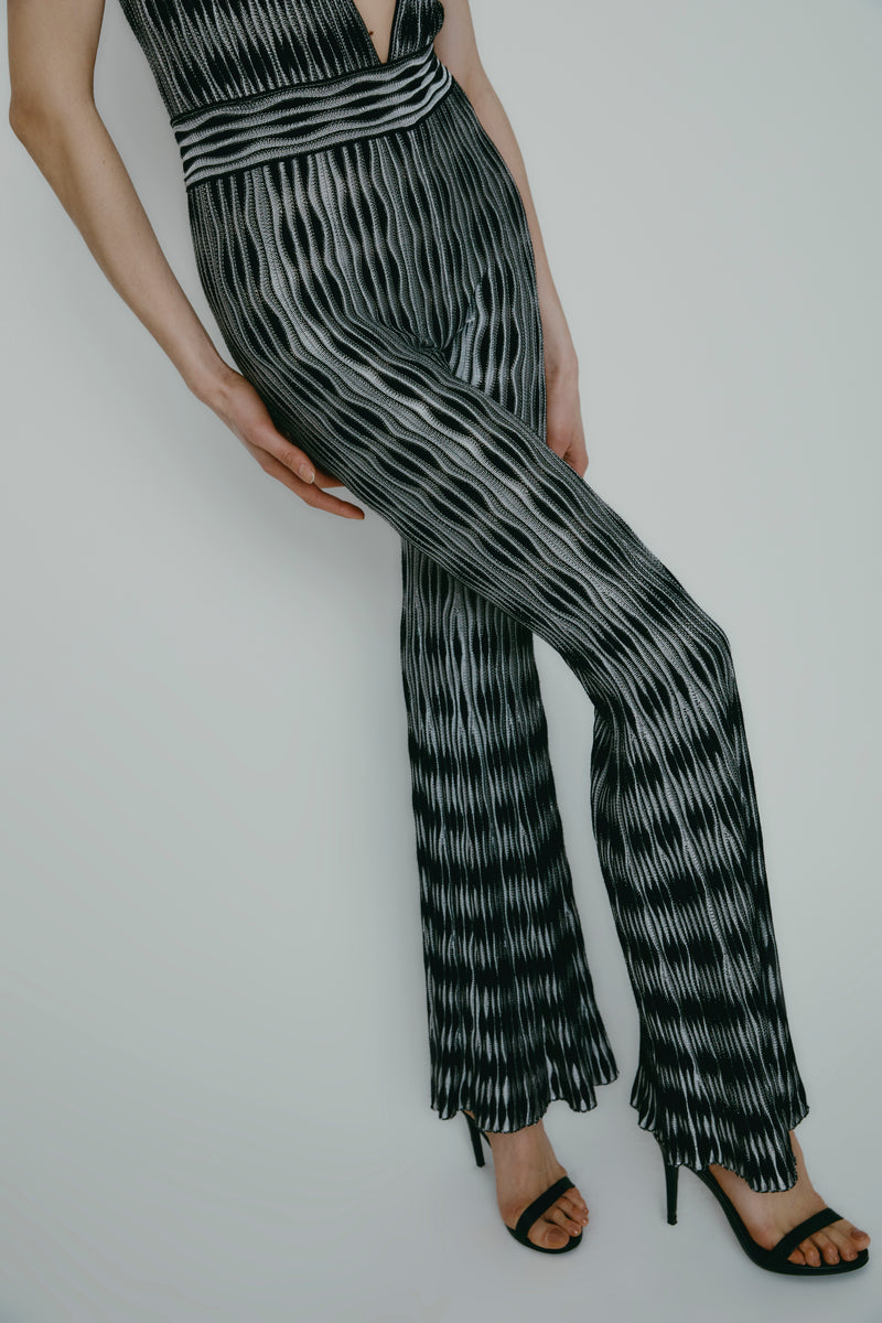 DELIA JUMPSUIT BLACK-WHITE