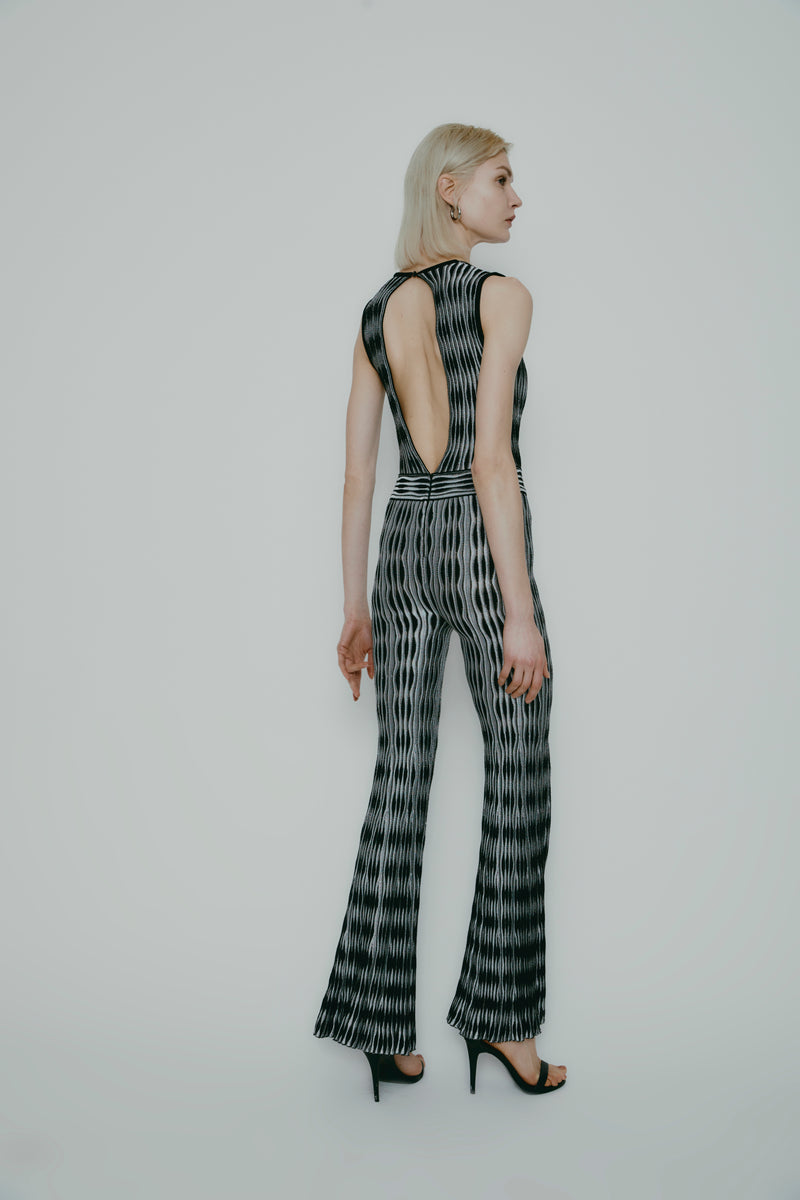 DELIA JUMPSUIT BLACK-WHITE