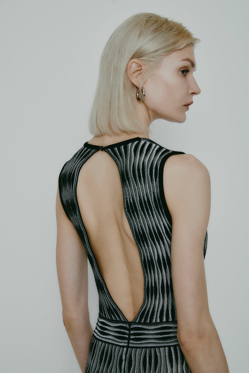 DELIA JUMPSUIT BLACK-WHITE