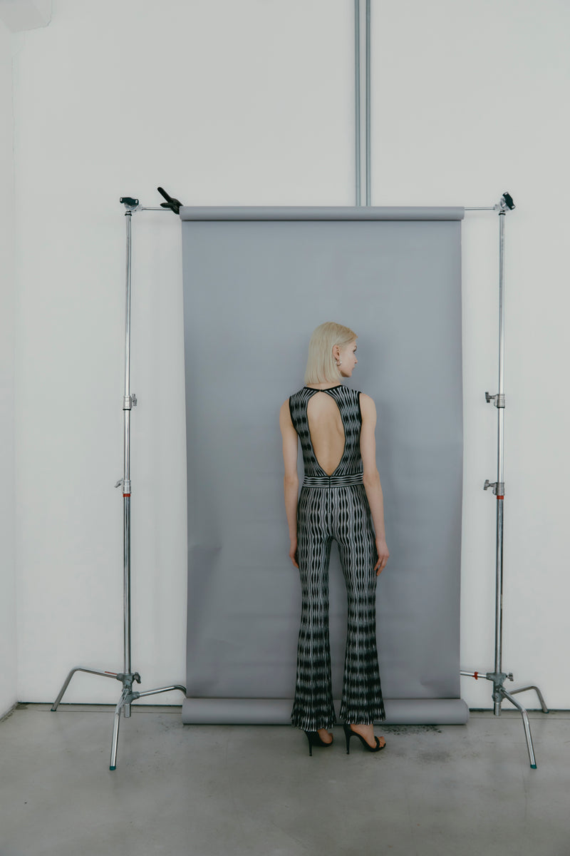 DELIA JUMPSUIT BLACK-WHITE